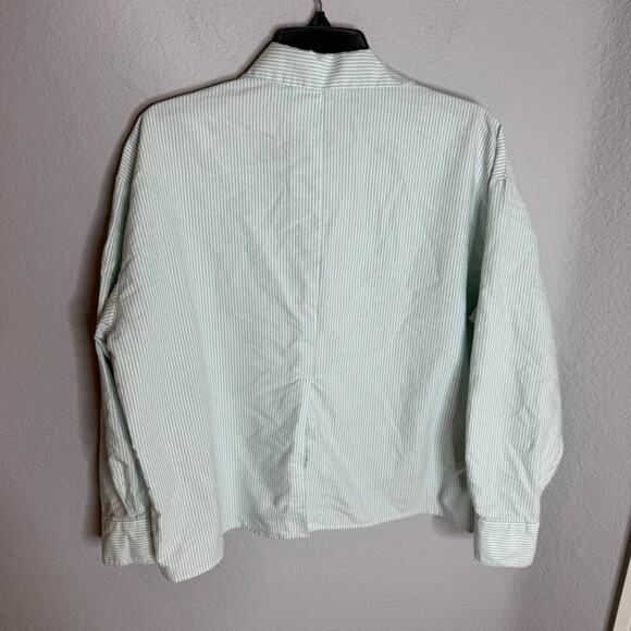 Djer Avenue Breezy Shirt Green Stripe 100% Organic Cotton - Picture 4 of 8